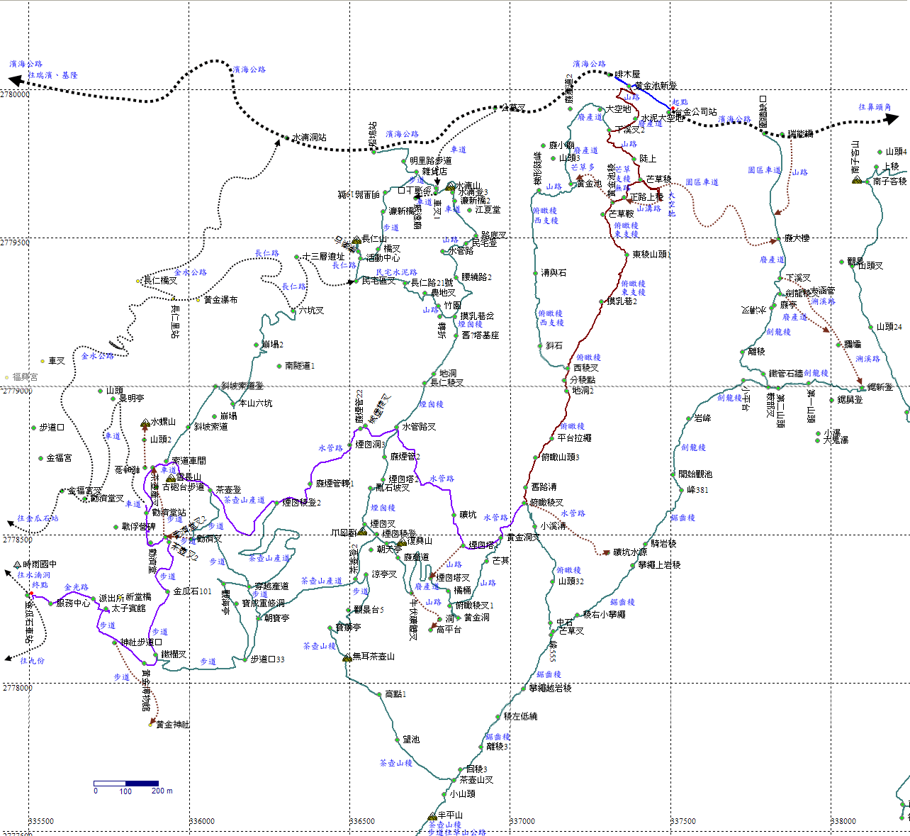 俯瞰稜 黃金四稜 半平山水管路 蕭郎